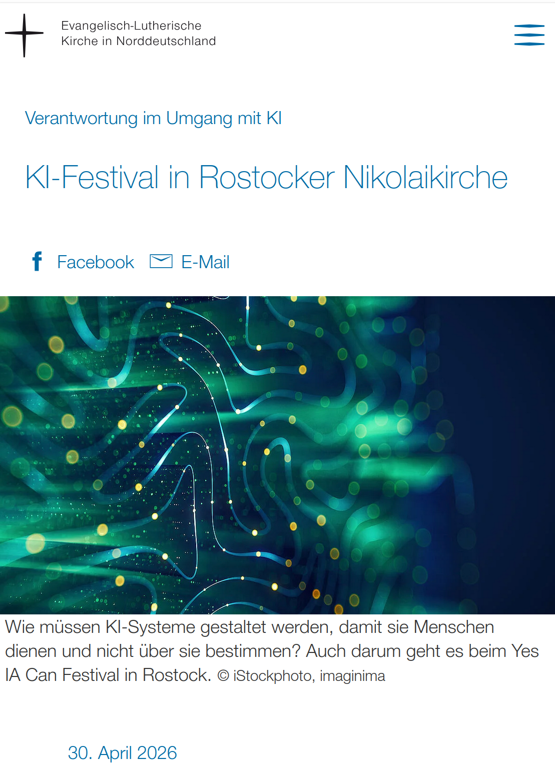Nordkirche article about the AI festival in Rostock